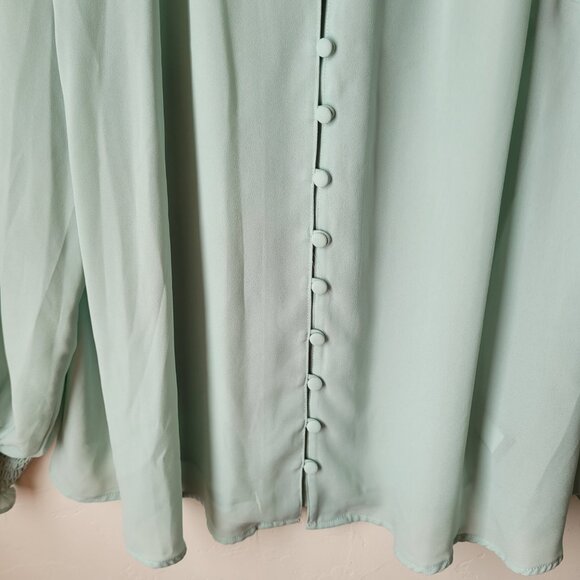 Torrid Georgette Smocked Blouson Sleeve Blouse - Picture 5 of 10